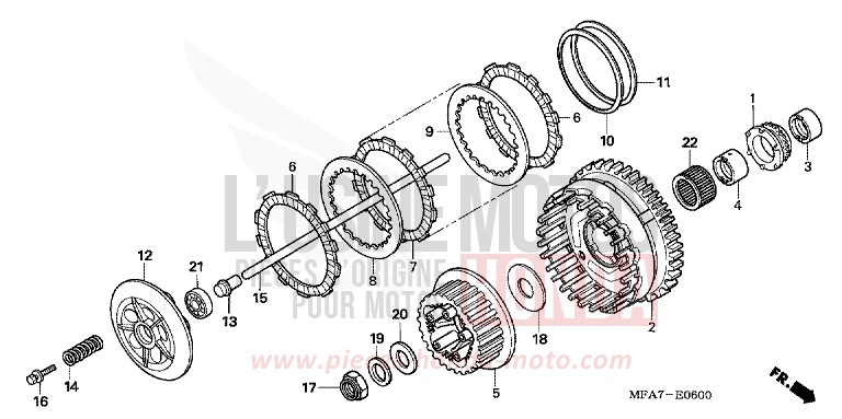 CLUTCH for CBF1000 ABS BOMBAY ORANGE METALLIC (YR254) from 2006